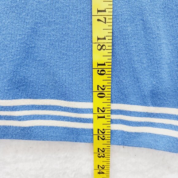 Sweater Blouse Size M Blue Stripe Tie Sailorcore Resort Coastal Grandma Preppy - Picture 5 of 13